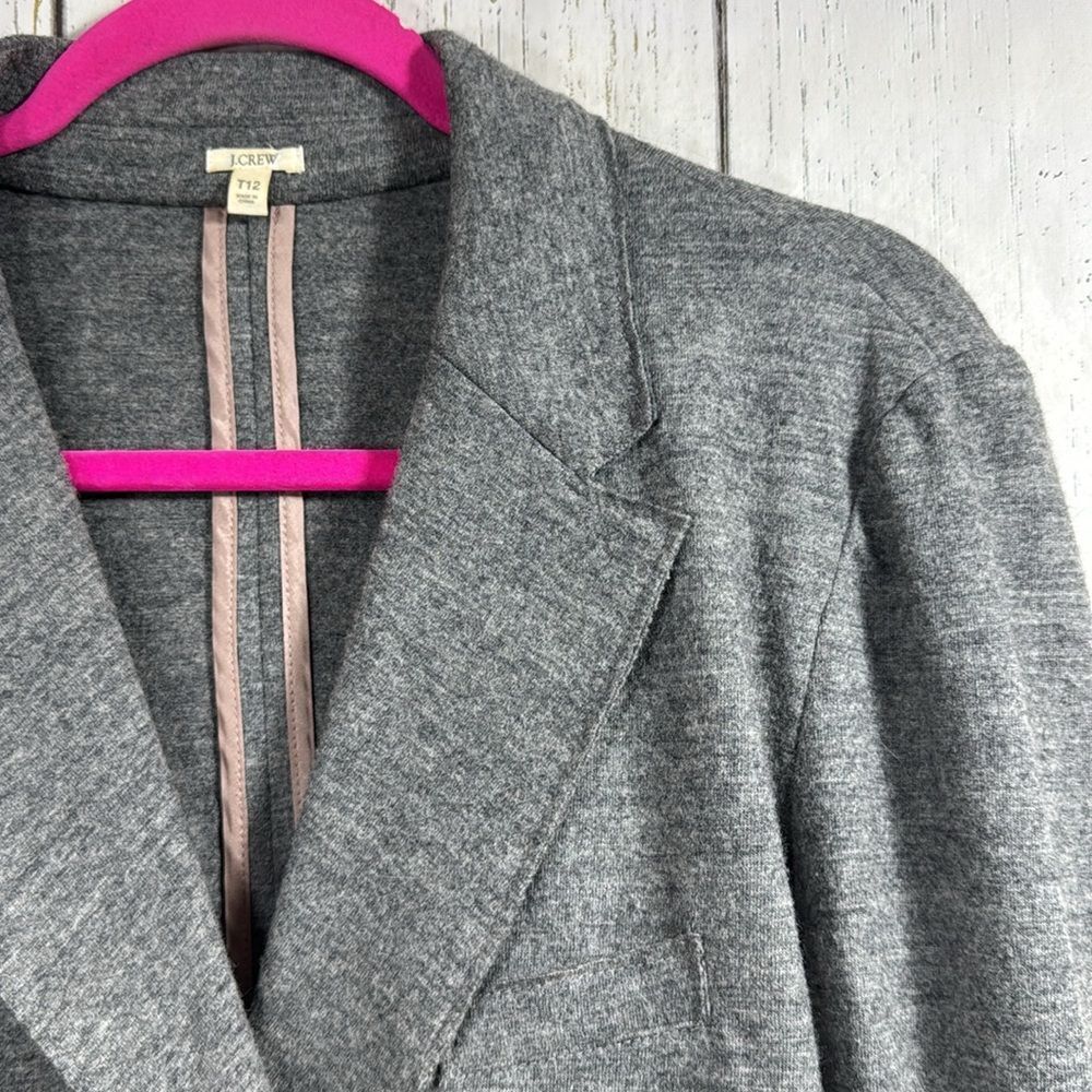 J.Crew Wool Blazer Jacket Gray Double Breasted Classic Workwear Minimalist - Picture 4 of 16